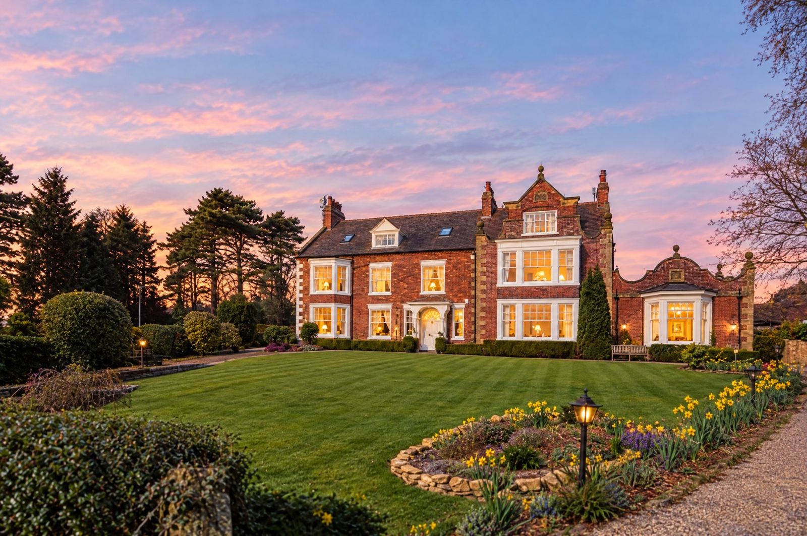 Church Beck, the Victorian country house in Scalby, at dusk